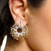 Earring Fireworks Flower Full Micro Paved Crystal Zircon Drop Earring